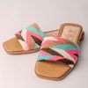 SANDALIAS PLANAS COMBINACION NEON